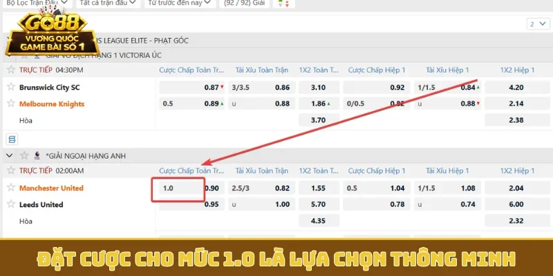 Đặt cược cho mức 1.0 là lựa chọn thông minh
