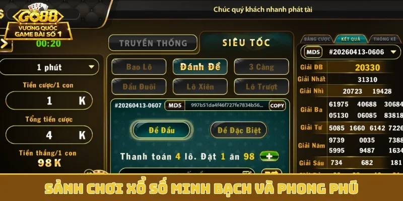 Sảnh chơi xổ số minh bạch và phong phú